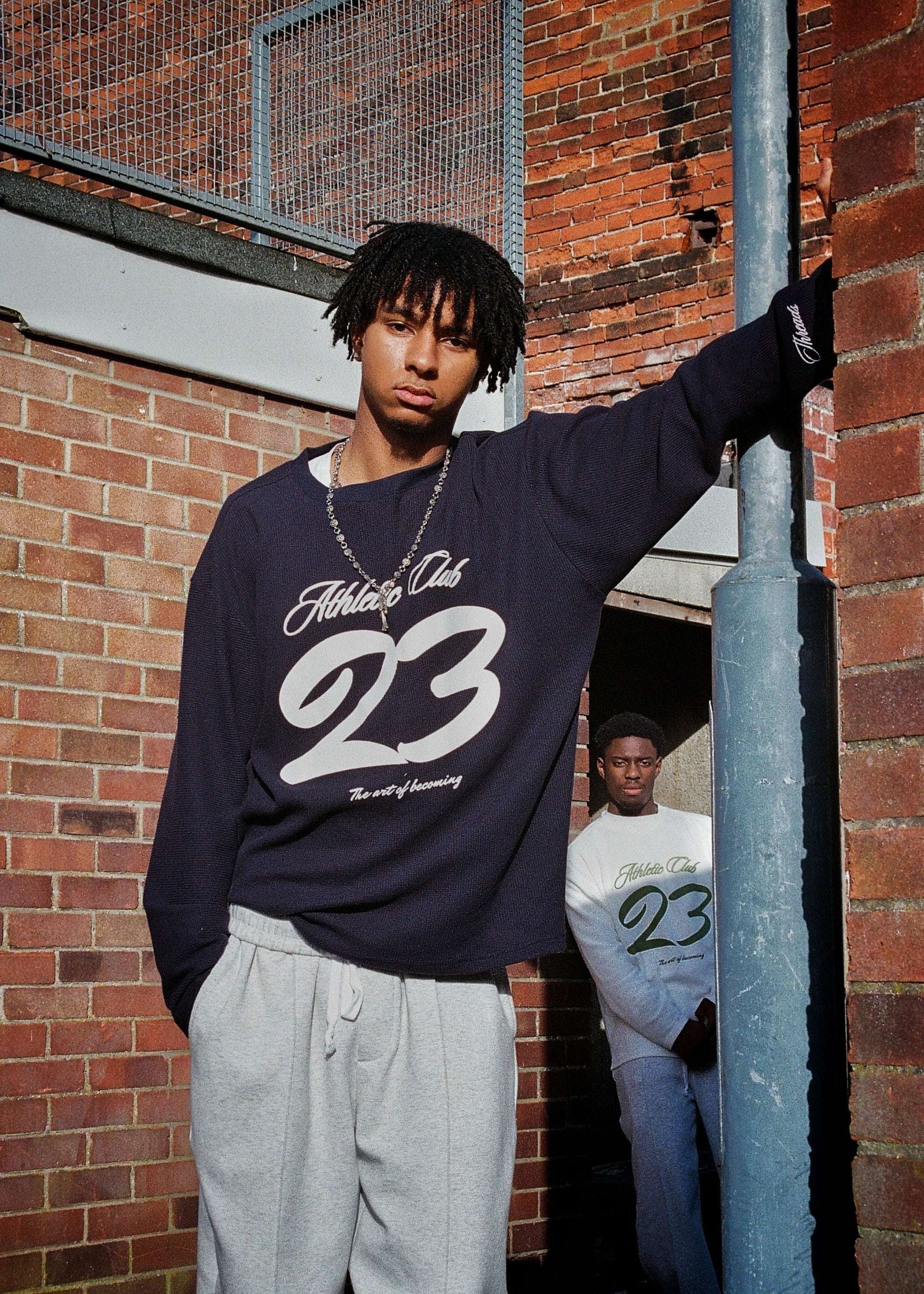 ATHLETIC CLUB WAFFLE LONG SLEEVE - NAVY