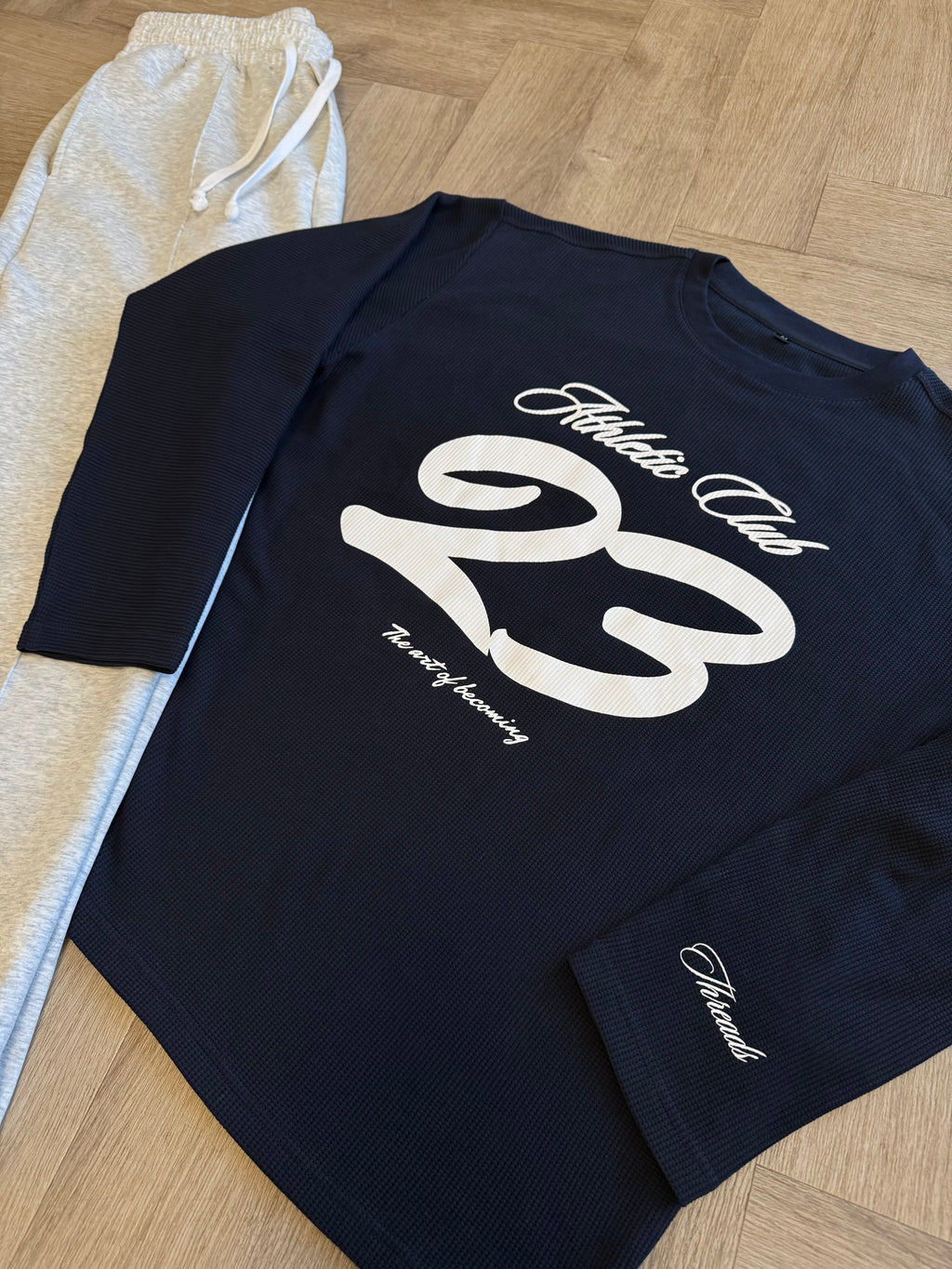 ATHLETIC CLUB WAFFLE LONG SLEEVE - NAVY