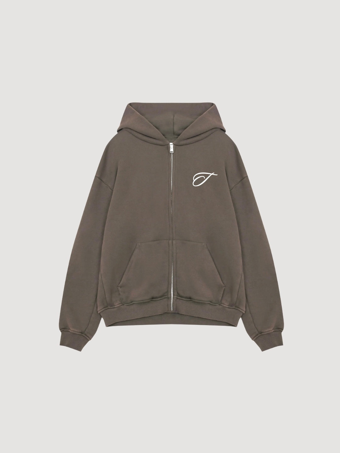 Threads signature zip hoodie - brown