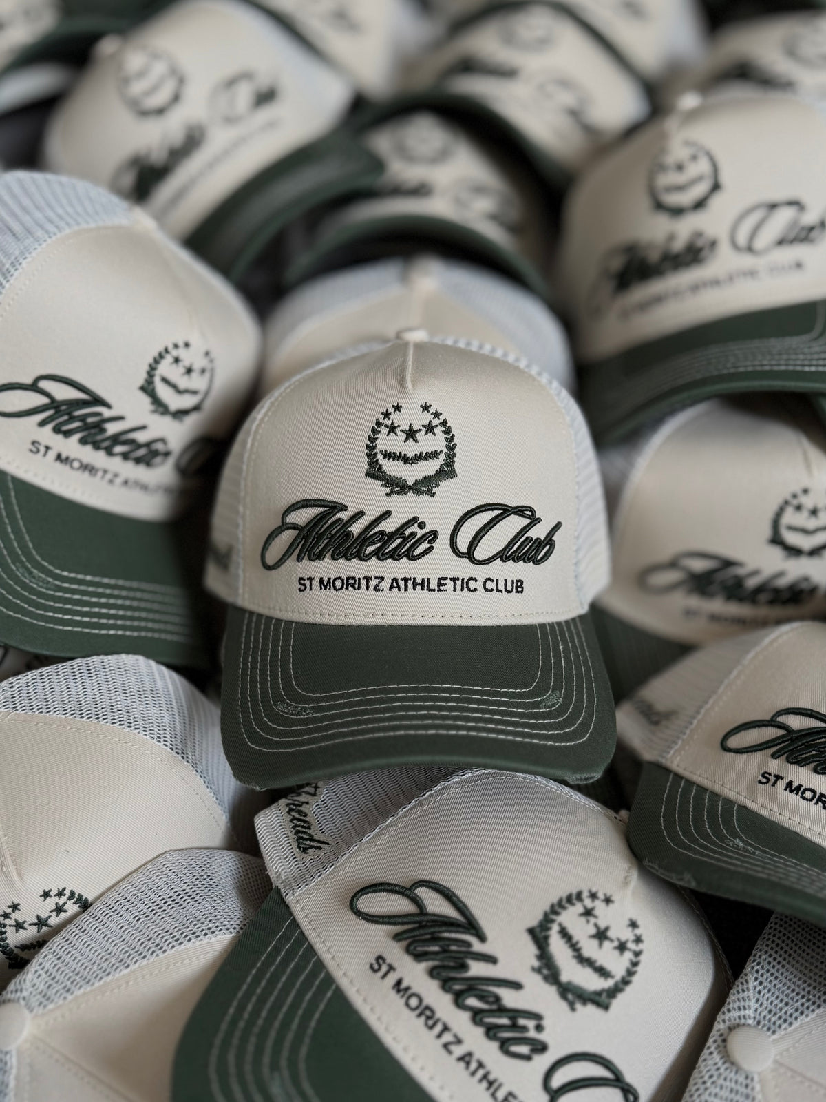 Athletic Club Threads Trucker cap-Cream/Green