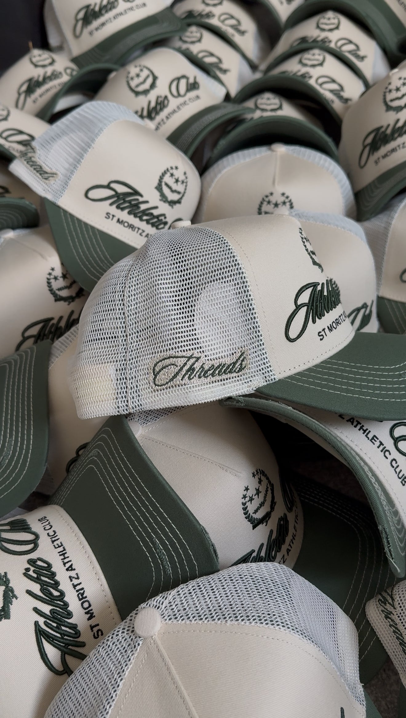 Athletic Club Threads Trucker cap-Cream/Green